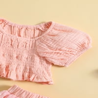 Arvbitana Djevojke za djevojke Ljetna haljina Set Baby Kids Puff rukav okrugli vrat Camisole TOPS +