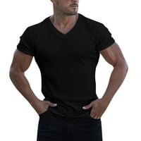 Muška modna majica Vježbajte mišićne košulje V izrez Solid boja TEE majica