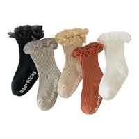 Dječja dječja čarapa za djecu Dječje čarape Proljeće jesen zima čvrsta boja čipke Princess Mid Calf