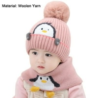 1-3T Pleteni crtić životinji Print Baby Hat Winter Plish Ball Penguin Ispiši novorođenče za kupovinu