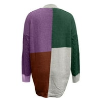 Cardigan za žene Trendy Fashion Dugi rukav Kontrast Contrast Ležerne prilike Lagani mekani džemperi