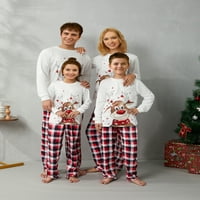 Wsevypo Podraduđivanje porodice pidžame postavlja Božićni PJ-ov praznični božićni jelen tiskano za spavanje
