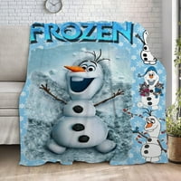 Flozen Anna Flannel Fleece bacajte pokrivač, meka jacquard tkanje listova uzorka za kauč, ugodan, topao,