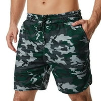 Zuwimk Gym Shorts za muškarce, Muškarci Inseam Pull-on Stretch platno Kratka vojska zelena, m