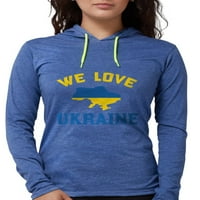 Cafepress - Volimo majicu u Ukrajini dugih rukava - Ženska majica s kapuljačom