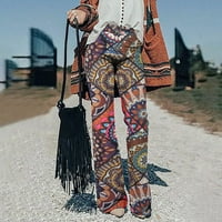 Tobchonp New Fashion Streetwear Etnic Style Cvjetni print casual pantalone za žene Elastična struka