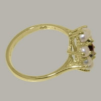 Britanci napravio je 10k žuto zlatni prsten sa prirodnim granskim i kultiviranim bisernim ženskim prstenom