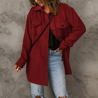 Uorcsa rođendanska jakna dugih rukava Solid Boja ženski kaput crveni