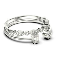 Minimalistički otvoreni prsten 1. Carat Round Cut Diamond Moissite Angažman prsten, jedinstveni stil prsten u 10k čvrsto bijelo zlato, poklon za nju, poklon ideja, set za poklon