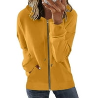 ŠLDYBC ženska dukserica sa hoodie jakna - casual pune zip up dugih rukava vitka-fit workout osnovna