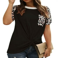 Žene Leopard Džep za ispis Prednje upleteno majica
