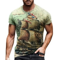 Sayhi muške proljeće i ljetna košulja Casual Retro uznemiren ispisani gornji vintage okrugla muška majica