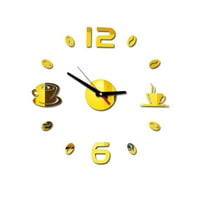 Wendunide Clock 3D DIY Roman Brojevi Akrilni ogledalo Zidne naljepnice Nacrt Kućni dekor Muralni naljepnice Akrilni sat Zlato