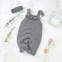 Rovga Baby čvrst pleteni romper pamučni rukavac bez rukava rukavice rumen s džemper za djecu sa bebama