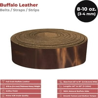 Europska kožna radova - Buffalo remen Tkanine 8-oz Veličina: .75 x60 1.3x - vintage konjac boja pune