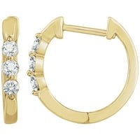 14k žuto zlato polirano 0. DWT dijamantni obruč naušnice nakit pokloni za žene