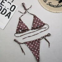 Žene seksi zavoja za zavoj zavoj kupaći kupališta bikini set Split kupaći kostim smeđim s