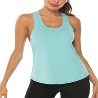 Glonme Women tenkovi Torbe Solid Color Workout Top U izrez prsluk Gym Active odjeća Bluza Brzo suho