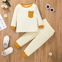 Rovga Toddler Girls Odjeća za bebe dječaci Djevojke Soft dugih rukava Solid vrhovi + hlače setovi