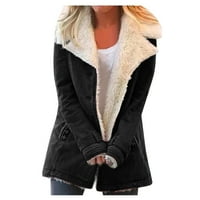 HGW kaputi za žene plus veličine žene plus veličina zimska topla kompozitna plushbutton revers jakna