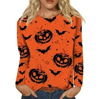 Strugten ženska modna casual longslieve Halloween Print Okrugli vrat Pulover Top Bluza