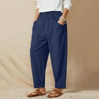 Jtckarpu hlače široke pantalone za noge za žene sa džepovima casual pantalone o elastičnim strukom