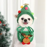 Pas i mačka božićni šešir šal bibs božićni kostim kućni ljubimac za božićno i rođendansko nošenje