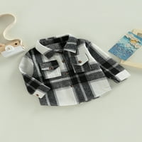 Bagilaanoe Toddler Baby Boy Flannel majica jakna plaćena s dugim rukavima s jednim grudima 4T 5T 6T