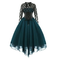 Victorian Gothic Renesance korzet haljina vilarska haljina dugih rukava Halloween Ball Haw haljina maxi