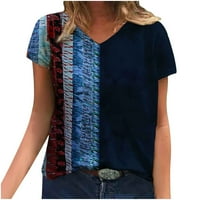 Olyven Prodaja modnih ženskih bluza na vrhu labave ležerne prilike kratkih rukava Color Contrast Comfy