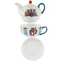 Postavite ručno slikanje čajnik za postavljanje keramičke čaše za čaj za čaj i ladicu za višekratnu