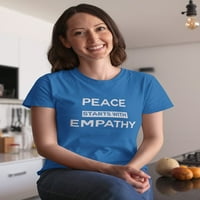 Mir počinje sa empatijom Srednja prednja ženska majica, ženski medij