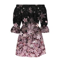 Luiyenes cvjetna haljina za žene hladna ramena duga maxi casual haljina