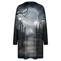 Ženska jesen plus veličina haljina Crewneck Halloween Print dugih rukava Labava haljina Hot6SL4485841