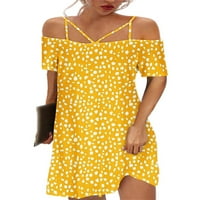 Prednjeg sweelama dame seksi cvjetni print Mini haljina kratkih rukava boemska ljetna plaža Sundress