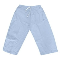 B91XZ muške hlače muškarci vrećice široke pantalone za noge viseći crotch hop cvjetovi telefne duljine srednje uspone džepove pantalone plave boje, veličina m