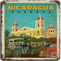 Vintage Retro World Travel Nikaragva Granada Tin znak Vintage Metal Pub Club Cafe bar Početna Zidna