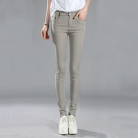 Xinqinghao Lounge Hlače Žene visokog uspona Jean Classic Solid Boja gležnjače Jeans Casual Regularne