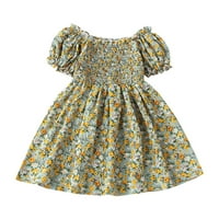 Rovga Toddler Djevojka haljina haljina haljina s kratkim rukavima cvjetna suknja lutka slatka slatka