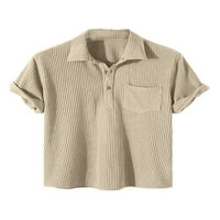 Glookwis mens rever obična bluza Classic Fit Labavi ljetni vrhovi Dugme pune boje polo majice