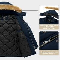 Soularge Women-ova zima plus veličine vodootporni zadebljani puffer kaput sa FAU krznenom kapuljačom