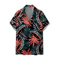 Muška cveća casual gumb down kratki rukav Havajska košulja Ljetni tropski uzorak Grafički krajevi majica