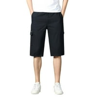 Muška modna casual čvrsta boja Multi džepni kopč za patentne zatvarač na otvorenom kratke hlače