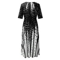 Dolasci Žene cvjetni s dugim rukavima Linijska ležerna odjeća Žene Ljeto Prilagođene veličine pružaju OEM Long Maxi haljina Ženska povremena haljina crna m