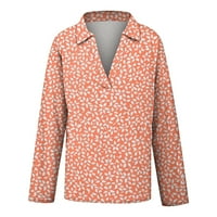 Novi dolasci majice s dugim rukavima za žene Cleariance Ležerne prilike pulover Žene cvjetni V-izrez