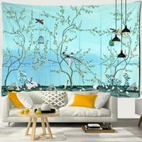 Kineski stil tapiserija i ptice zid viseći tapiserije Dekor ručnik za plažu yoga mat piknik pokrivač