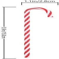 Eastnjing Božićno drvsko lilopop simulirajte Candy Cane Lollipop Viseći privjesci Crveni bijeli upleteni