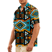 Etničko stil 3D Print Majica kratkih rukava Muška odjeća Fashion Havajska košulja