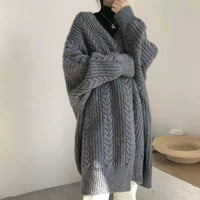 Džemper Cardigan Custom Pleteni džemper ženski gusta lagana lagana ležerna stil dame dugačke pletenje