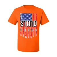 Stajati ponosan na američku zastavu Americana američka pride muška grafička majica, narandžasta, mala